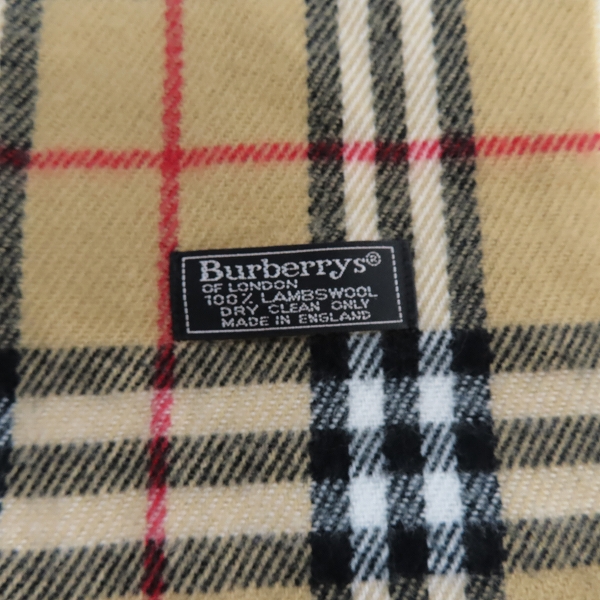 実際に弊社で買取させて頂いたburberrys/バーバリーズ チェック柄 ウールマフラーの画像 2枚目