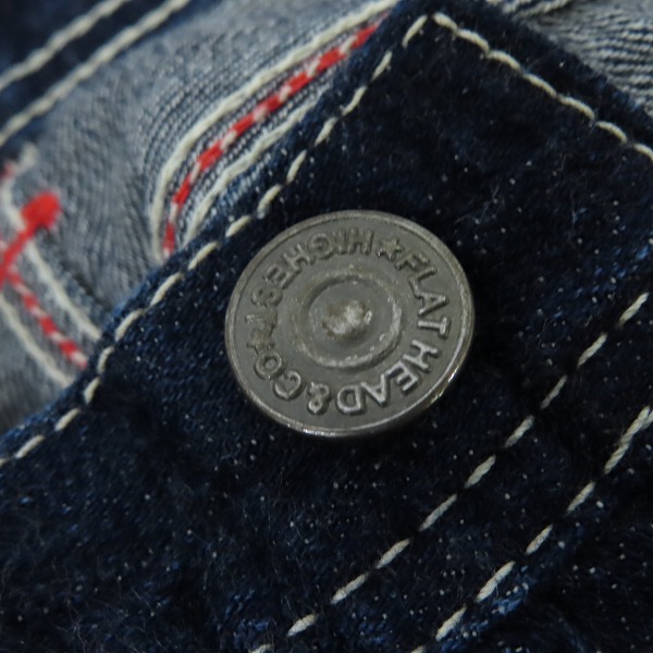 実際に弊社で買取させて頂いたTHE FLAT HEAD/フラットヘッド ヒッコリーストライプ 切返し ダブルニーペインターパンツ PN-10W/32の画像 7枚目