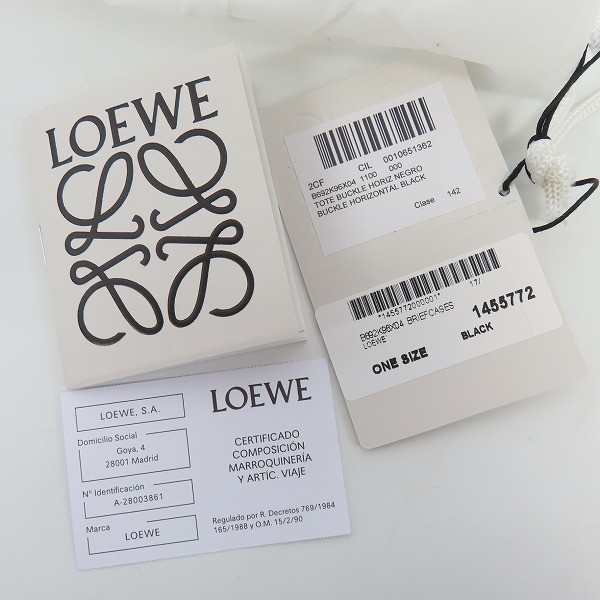 実際に弊社で買取させて頂いたLOEWE/ロエベ BUCKLE HORIZONTAL TOTE/バックル ホリゾンタル トート B692K96X04の画像 6枚目