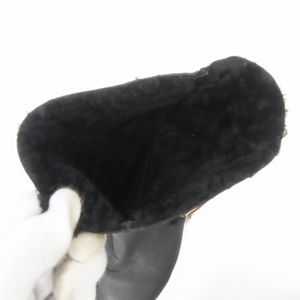 実際に弊社で買取させて頂いたJIMMY CHOO/ジミーチュウ ムートン ブーツ ブラック/39.5の画像 4枚目