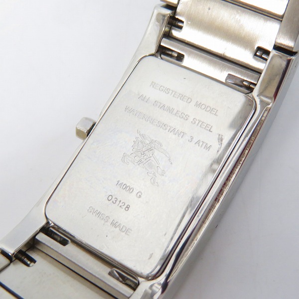 実際に弊社で買取させて頂いたBURBERRY/バーバリー スクエア クオーツ 腕時計 14000G【動作未確認】の画像 3枚目