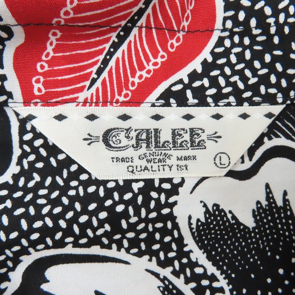 実際に弊社で買取させて頂いたCALEE/キャリー 花柄 アロハシャツ/ハワイアンシャツ/L の画像 2枚目