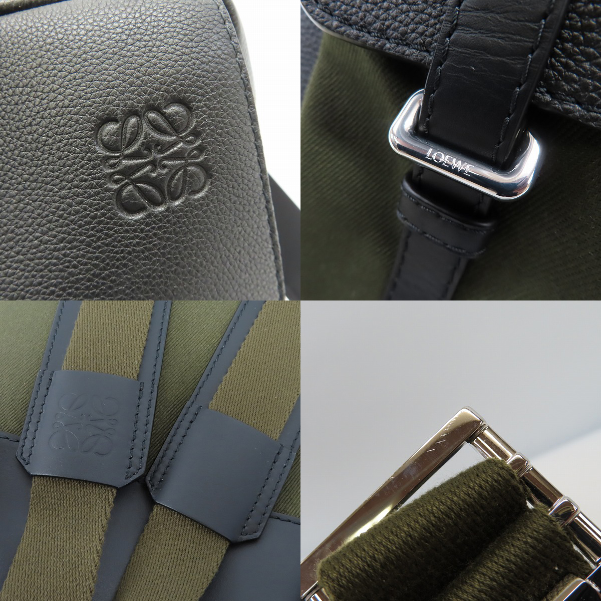 実際に弊社で買取させて頂いた【未使用】LOEWE/ロエベ  MILITARY BACK PACK/ミリタリーバックパック/リュックサック B553J18X02の画像 5枚目