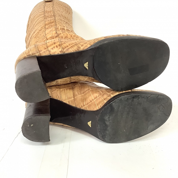 実際に弊社で買取させて頂いたEMPORIO ARMANI/エンポリオアルマーニ クロコ 型押し レザー ロングブーツ XED 918 747/38の画像 2枚目