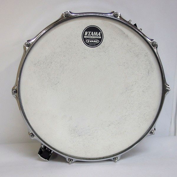 実際に弊社で買取させて頂いた★TAMA/タマ S.L.P Steel Shell/スチールシェル スネアドラム 14x5 ソフトケース付の画像 4枚目