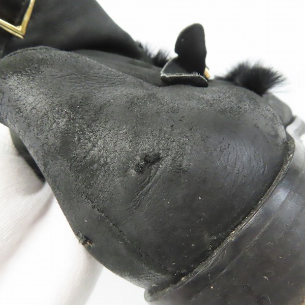 実際に弊社で買取させて頂いたJIMMY CHOO/ジミーチュウ ムートン ブーツ ブラック/39.5の画像 7枚目