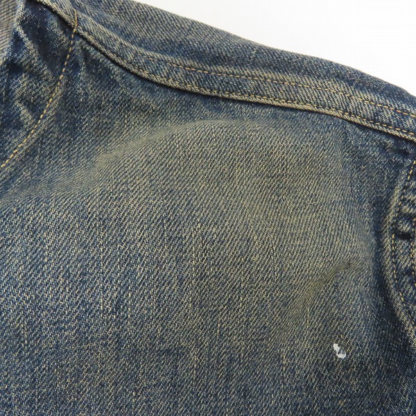 実際に弊社で買取させて頂いたCALEE/キャリー 1ST ノーカラー デニムジャケット CL-20SS031/Lの画像 5枚目