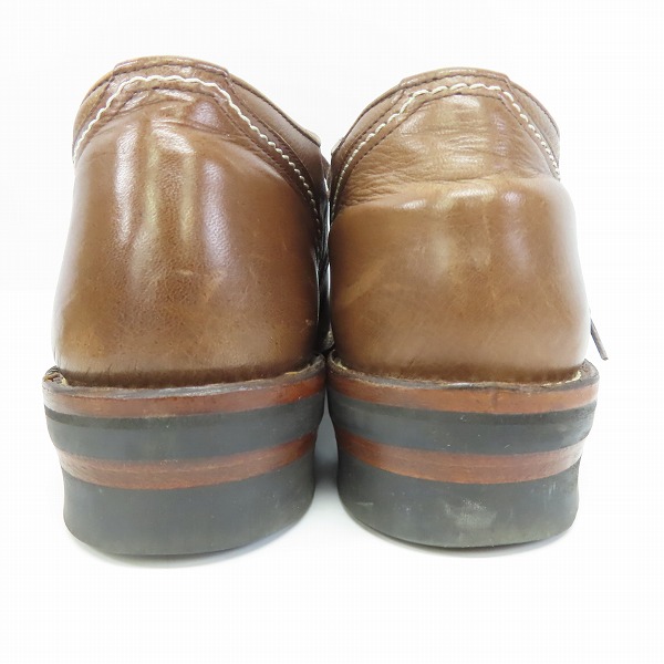 実際に弊社で買取させて頂いたTHE FLAT HEAD/フラットヘッド 馬革/ホースハイド レザー ローカット ブーツ ブラウン SLB-01 /26.5の画像 1枚目