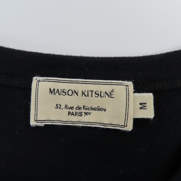 実際に弊社で買取させて頂いたMAISON KITSUNE/メゾンキツネ キツネ刺繍 胸ポケット Tシャツ/ブラック/Mの画像 2枚目