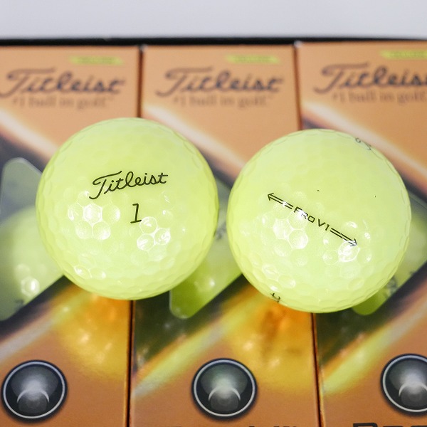実際に弊社で買取させて頂いた【未使用】Titleist/タイトリスト PRO V1 ゴルフボール イエロー 1ダースの画像 1枚目