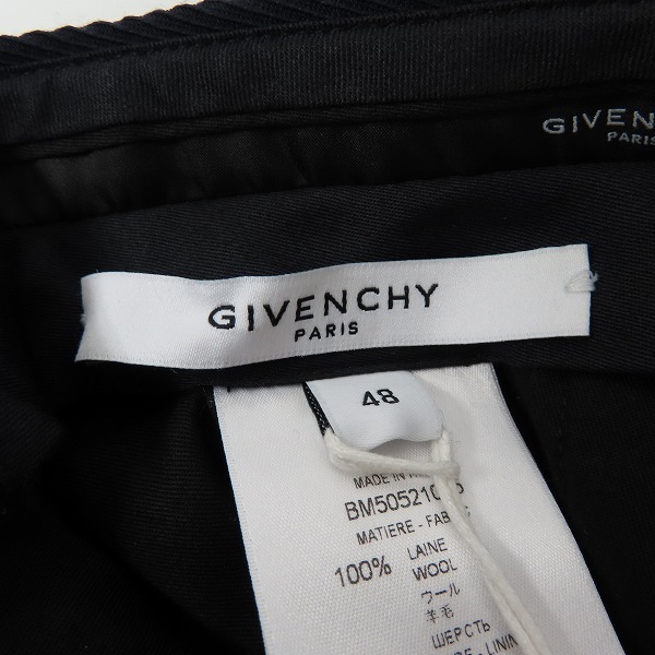 実際に弊社で買取させて頂いた【未使用】GIVENCHY/ジバンシイ ロゴボタン ウエストサイドアジャスター ウールスラックスパンツ BM505210L5/48の画像 3枚目