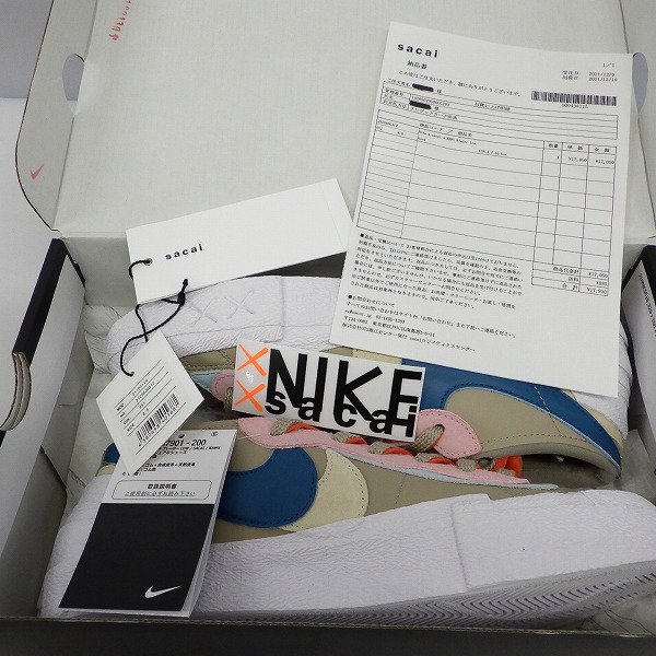 実際に弊社で買取させて頂いた【未使用】NIKE×SACAI×KAWS/ナイキ×サカイ×カウズ BLAZER LOW REED/ブレーザーロー リード DM7901-200/26.5の画像 8枚目