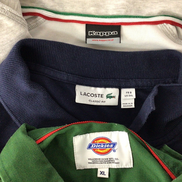 実際に弊社で買取させて頂いた【おまとめ品】LACOSTE/ディッキーズ/Kappa 等 ポロシャツ/シャツ/パンツ 他の画像 1枚目