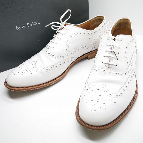 実際に弊社で買取させて頂いたPaul Smith/ポールスミス ビジネスシューズ/ドレスシューズ ウイングチップ ホワイト /9