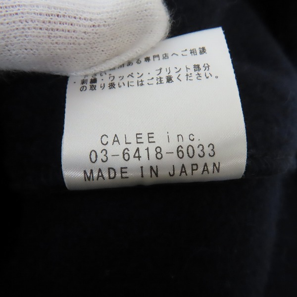 実際に弊社で買取させて頂いたCALEE/キャリー ジップアップメルトンジャケット ネイビー/Lの画像 4枚目