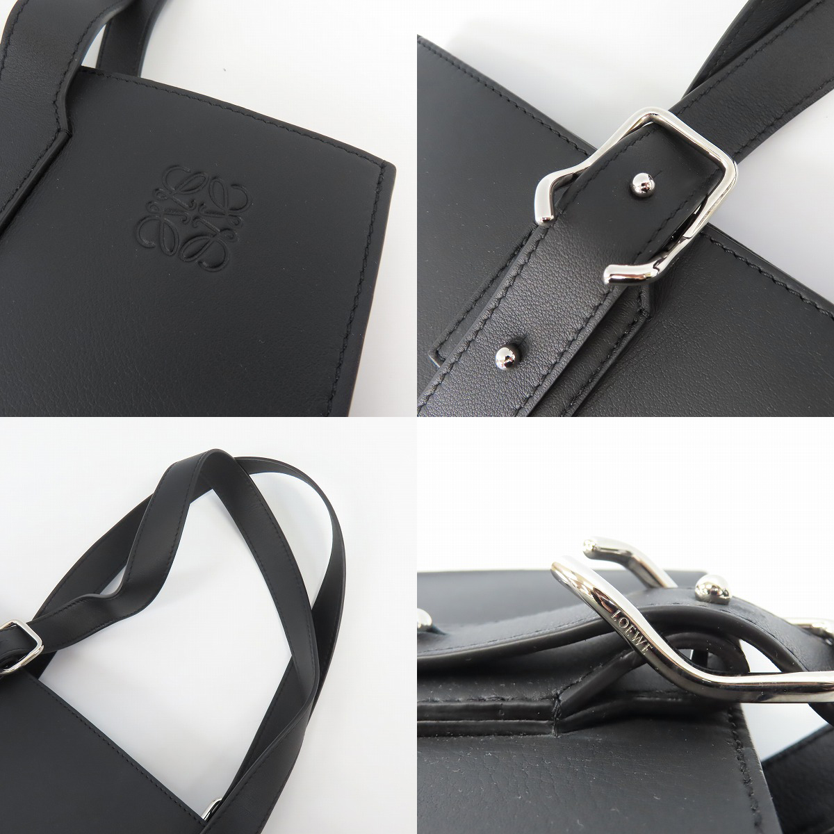 実際に弊社で買取させて頂いたLOEWE/ロエベ BUCKLE HORIZONTAL TOTE/バックル ホリゾンタル トート B692K96X04の画像 5枚目