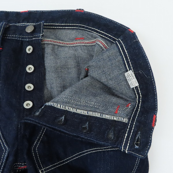 実際に弊社で買取させて頂いたTHE FLAT HEAD/フラットヘッド ヒッコリーストライプ 切返し ダブルニーペインターパンツ PN-10W/32の画像 4枚目