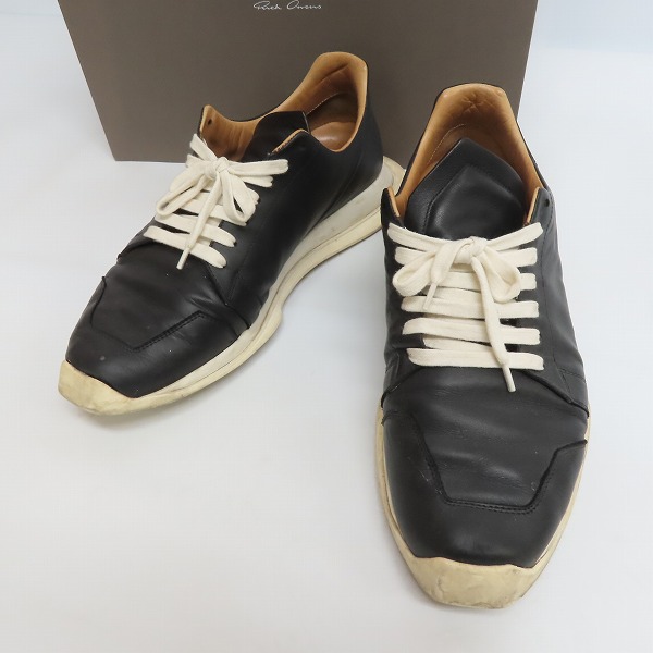実際に弊社で買取させて頂いたRick Owens/リックオウエンス Oblique Lace Up Runner レザースニーカー RU18F1810/42