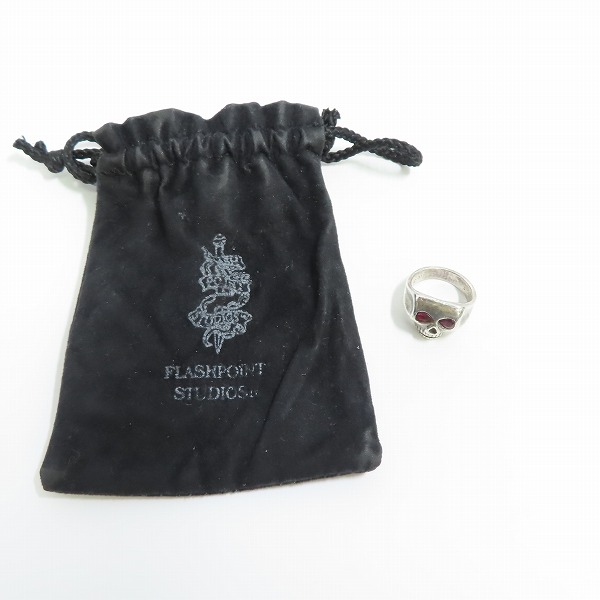 実際に弊社で買取させて頂いたFLASH POINT/フラッシュポイント JIM SKULL RING-SE -ルビー/ジムスカル リング 12.5号の画像 9枚目