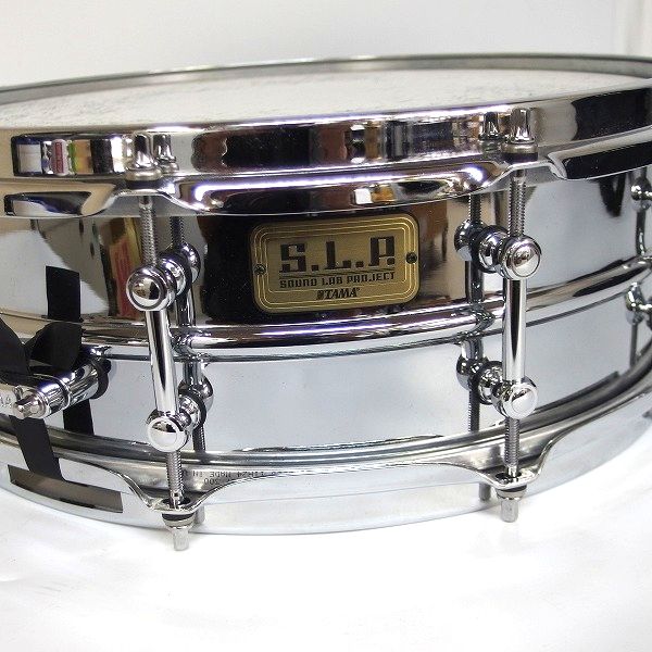 実際に弊社で買取させて頂いた★TAMA/タマ S.L.P Steel Shell/スチールシェル スネアドラム 14x5 ソフトケース付の画像 1枚目