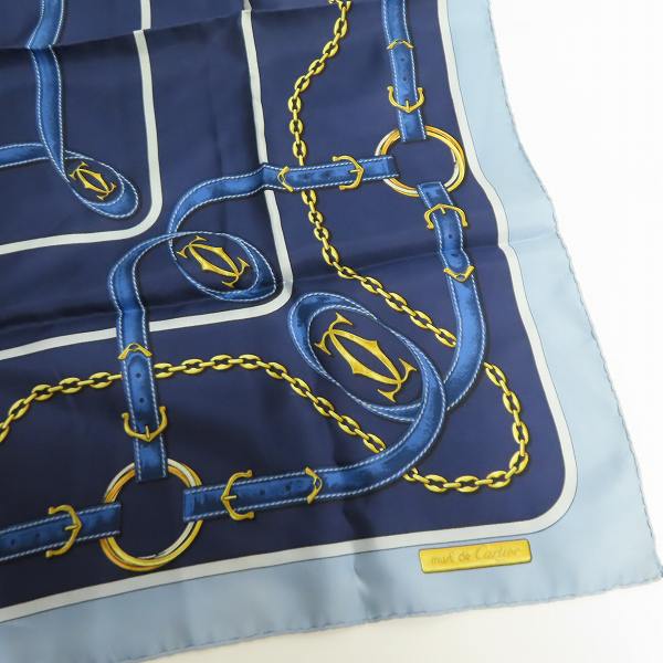 実際に弊社で買取させて頂いたCartier/カルティエ チェーン総柄 大判ストールの画像 4枚目