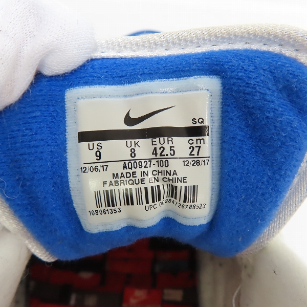 実際に弊社で買取させて頂いたNIKE×atmos/ナイキ×アトモス AIR MAX 1 PRNT/ エアマックス1 プリント 'WE LOVE NIKE' AQ0927-100/27の画像 5枚目