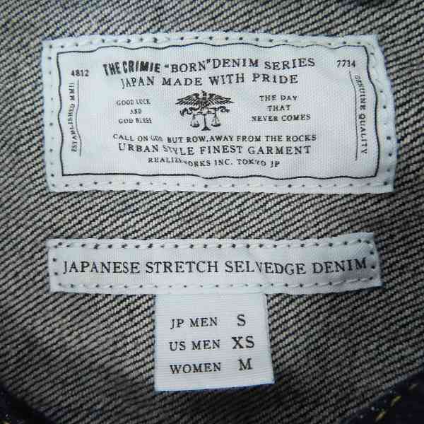 実際に弊社で買取させて頂いた【未使用】THE CRIME/クライミー  セルビッジ デニムジャケット C1H5-BFJK-01/Sの画像 2枚目