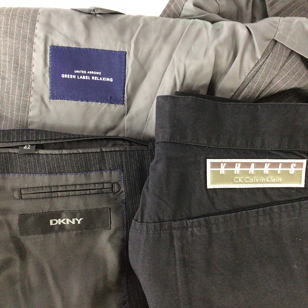 実際に弊社で買取させて頂いた【おまとめ品/未使用品含む】DKNY/ユナイテッドアローズ/CALVIN KLEIN 等 スーツ セットアップ/スーツ/パンツ 等の画像 1枚目