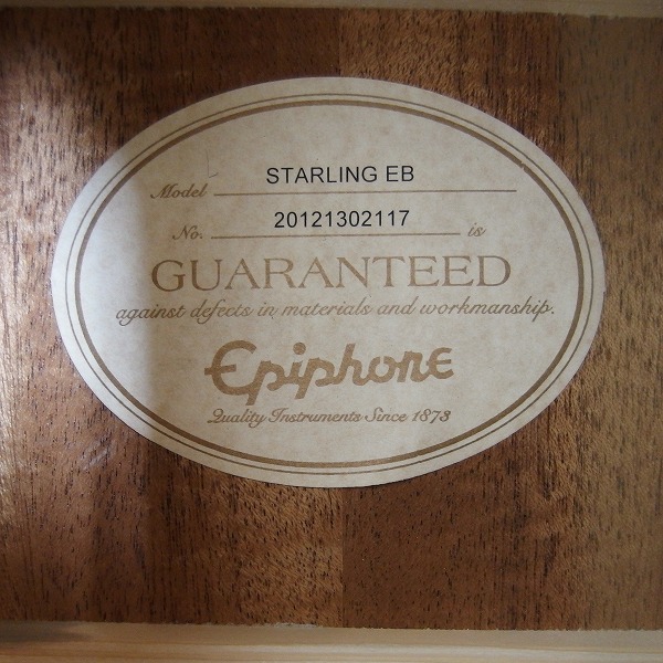 実際に弊社で買取させて頂いた★【美品】Epiphone/エピフォン Starling EB(Ebony) アコースティックギター/アコギ ソフトケース付の画像 4枚目