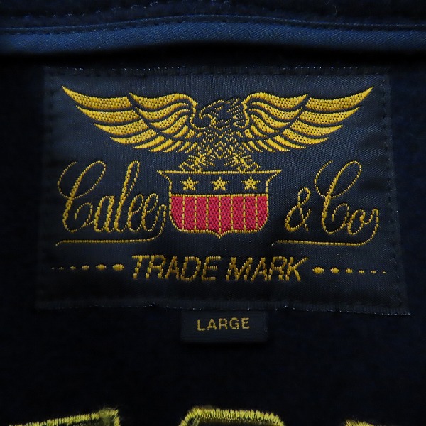 実際に弊社で買取させて頂いたCALEE/キャリー ジップアップメルトンジャケット ネイビー/Lの画像 2枚目