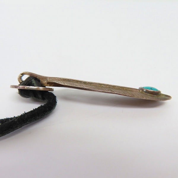 実際に弊社で買取させて頂いたFIRST ARROWS/ファーストアローズ ターコイズ フェザー ペンダント 右向きの画像 3枚目