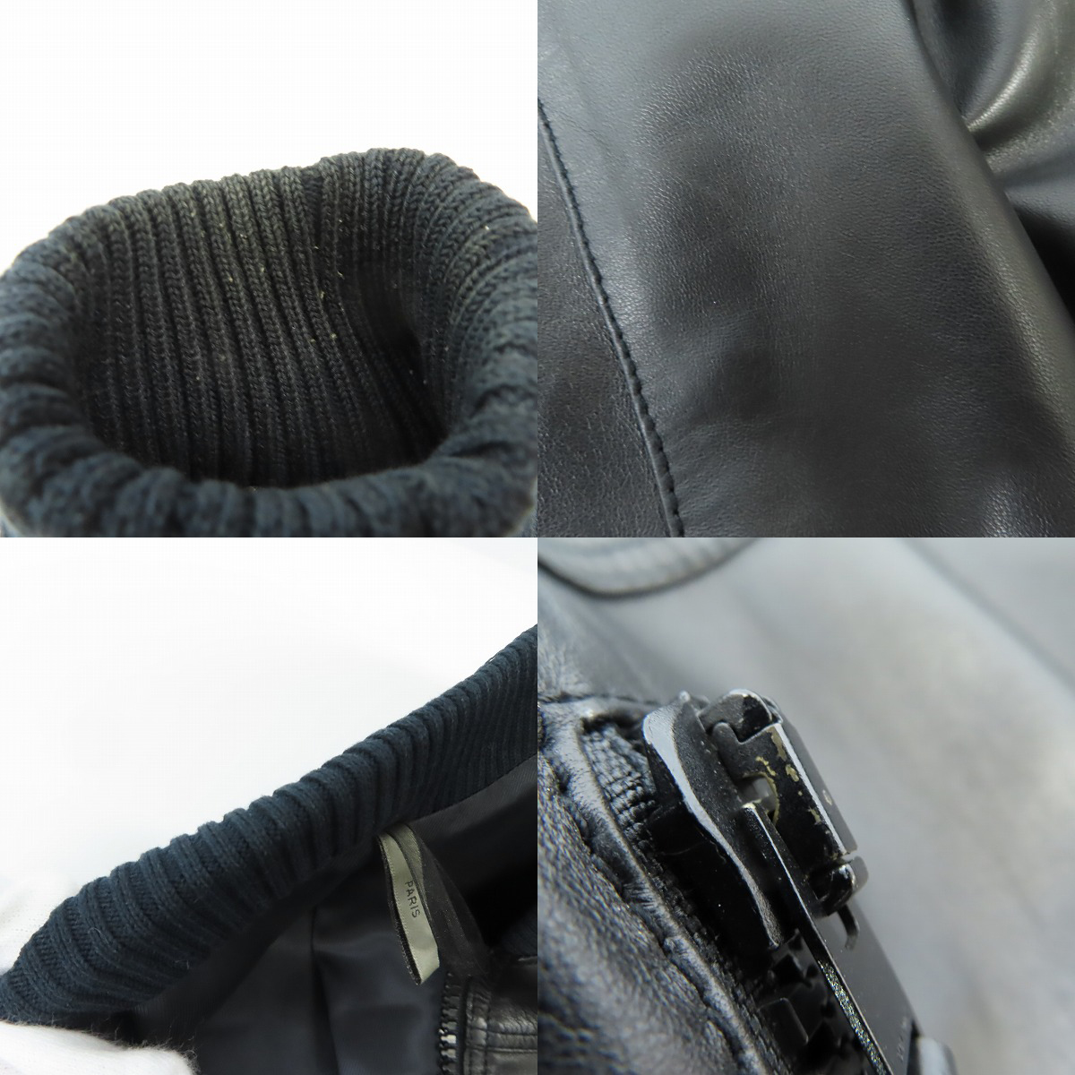 実際に弊社で買取させて頂いたDIOR HOMME/ディオールオム ジップアップ レザージャケット 7E3540180002/44の画像 6枚目