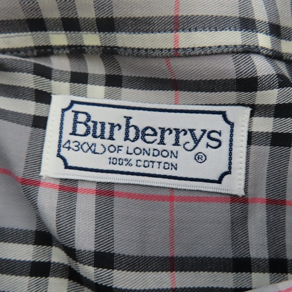 実際に弊社で買取させて頂いたBurberrys/バーバリー チェック ボタンダウンシャツ/43（XL）の画像 2枚目