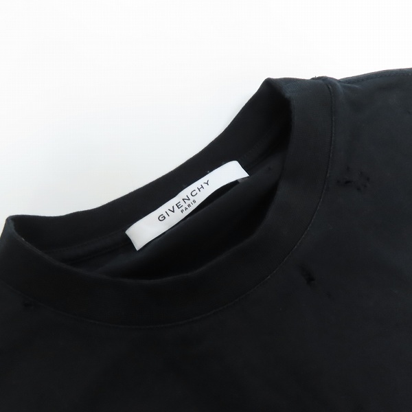 実際に弊社で買取させて頂いた【JPタグ】GIVENCHY/ジバンシィ デストロイ加工ロゴプリント半袖Tシャツ BW700D3015/XSの画像 5枚目