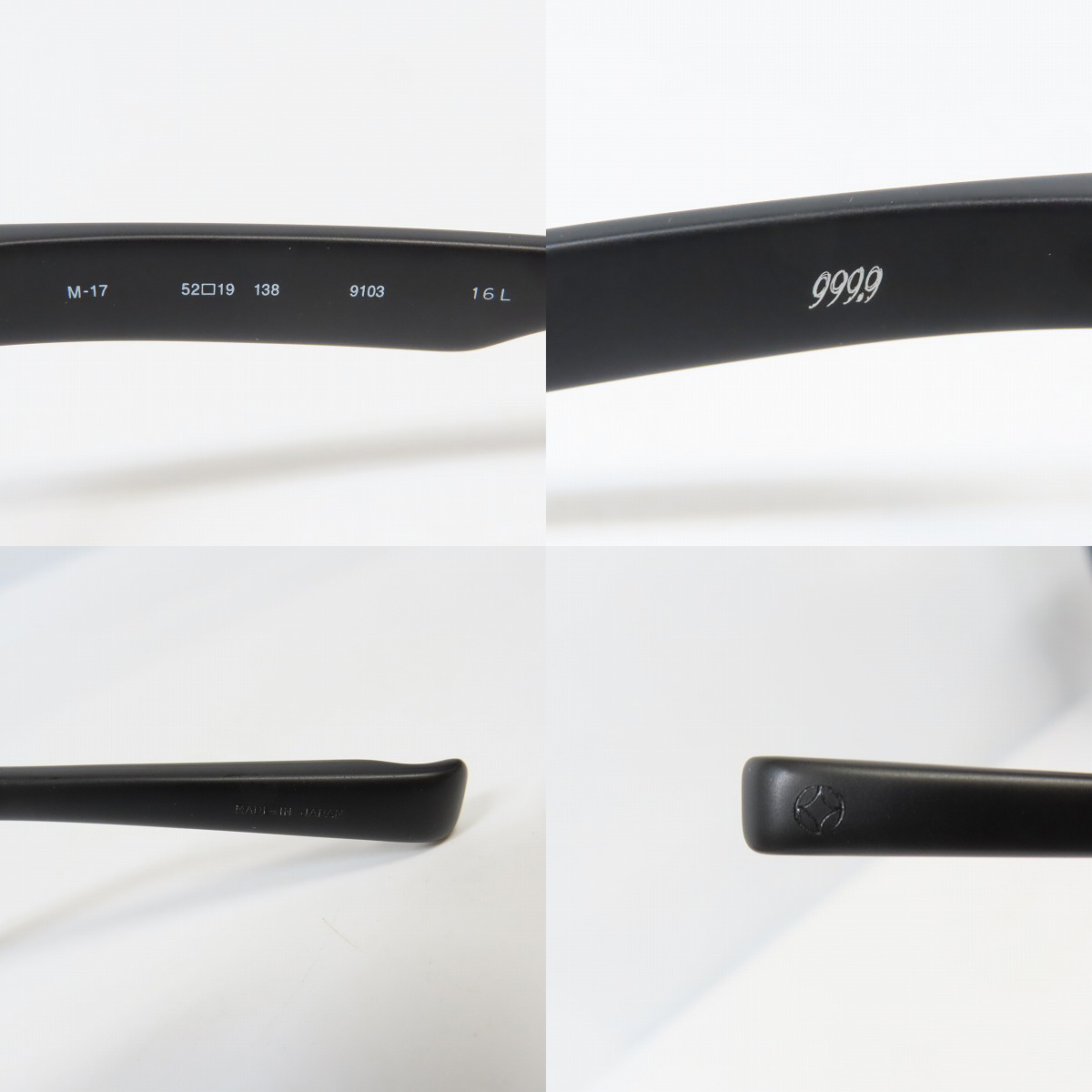 実際に弊社で買取させて頂いた999.9/フォーナインズ 度入り ミックスフレーム 眼鏡/メガネ/アイウェア M-17 9103 16Lの画像 6枚目