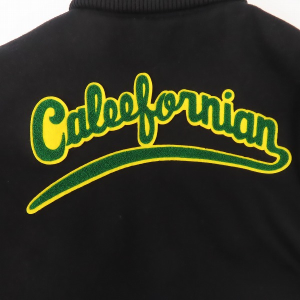 実際に弊社で買取させて頂いたCALEE/キャリー SUPPLTY スタジャン 東京ワッペン レザー 袖切り替え ブラック/L の画像 7枚目