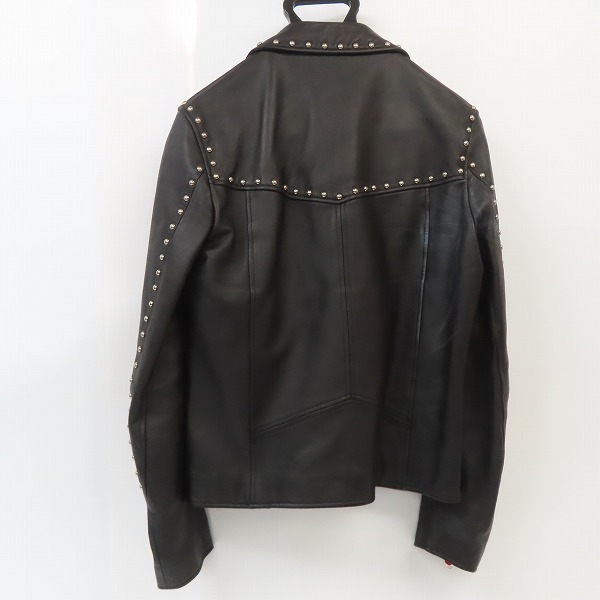 実際に弊社で買取させて頂いたPaul Smith /ポールスミス 17AW ラムレザー スタッズダブルライダースジャケット PF-MN-61127/Mの画像 1枚目