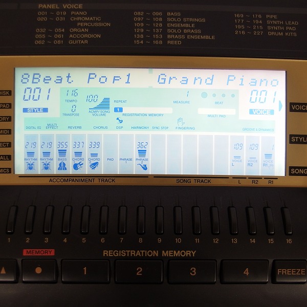 実際に弊社で買取させて頂いた★YAMAHA/ヤマハ PSR-730 電子キーボード シンセサイザー ソフトケース付【簡易動作確認済】の画像 2枚目