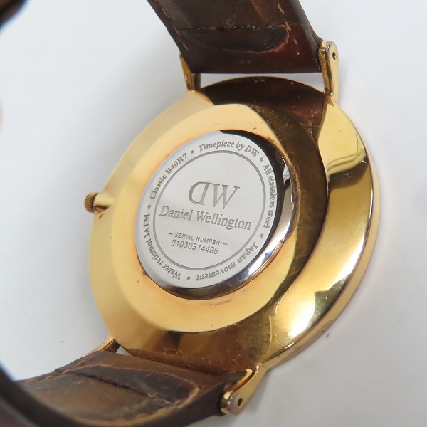 実際に弊社で買取させて頂いた【難有り】Daniel Wellington/ダニエルウェリントン レザーベルト クォーツ/腕時計 B40R7の画像 3枚目