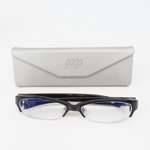 実際に弊社で買取させて頂いた999.9/フォーナインズ ハーフリム メガネ/眼鏡フレーム ブラック NPN-910の画像 9枚目