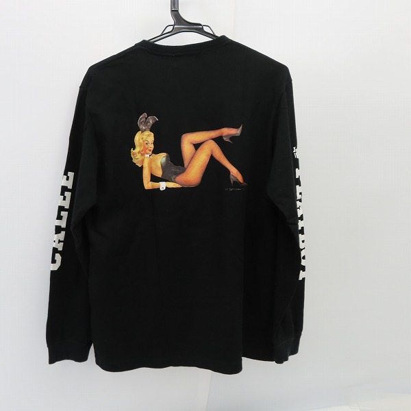 実際に弊社で買取させて頂いたCALEE×PLAYBOY/キャリー×プレイボーイ 袖プリント ロンT/カットソー /Lの画像 1枚目
