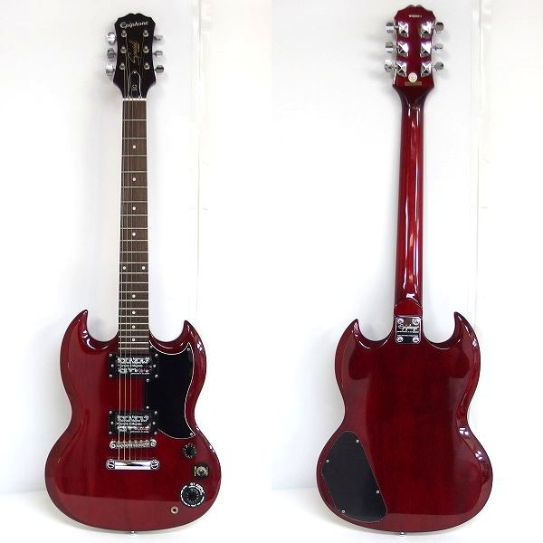 実際に弊社で買取させて頂いた★Epiphone/エピフォン SG Special チェリー ボルトオンネック エレキギター ソフトケース付の画像 2枚目