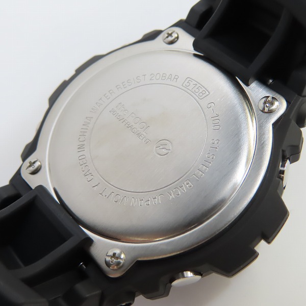 実際に弊社で買取させて頂いたG-SHOCK×the pool aoyama×Fragment Design/G-ショック×ザ プール青山×フラグメントデザイン 腕時計 ブラック G-100-1BJFの画像 3枚目