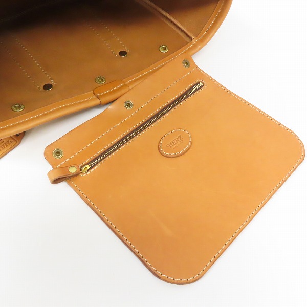 実際に弊社で買取させて頂いたHERZ/ヘルツ バケツ型 レザートートバッグ T-70の画像 4枚目