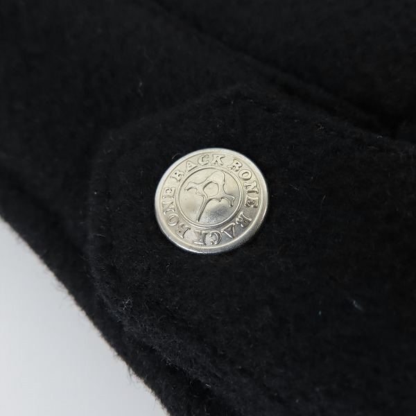 実際に弊社で買取させて頂いたBACK BONE/バックボーン WOOL/ウール シングル ジップアップ ジャケット ブラック BB12FW-LB15/Mの画像 7枚目