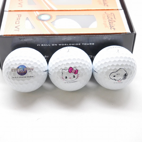 実際に弊社で買取させて頂いた(2)【未使用/オウンネーム】Titleist/タイトリスト PRO V1 ユニバーサルスタジオジャパン ゴルフボール 6球の画像 2枚目