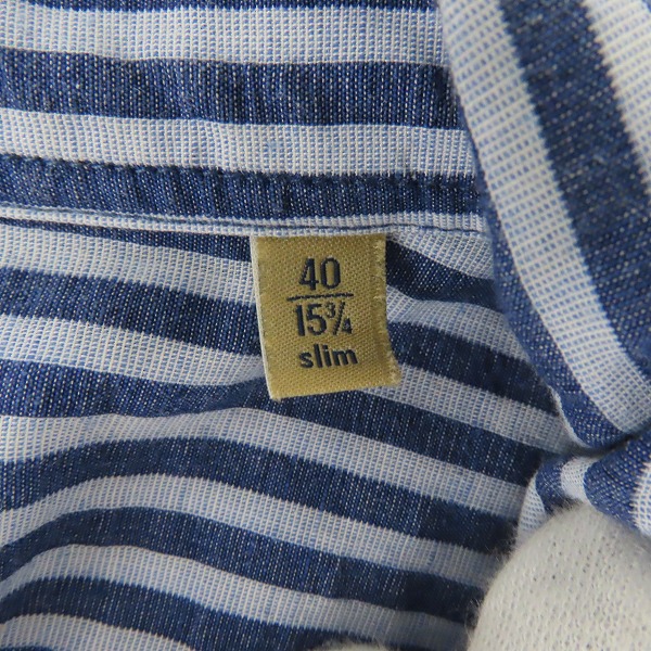 実際に弊社で買取させて頂いたBelesto × Matteucci × EDIFICE/ベレスト×マテウッチ×エディフィス ストライプ柄シャツ/40の画像 3枚目