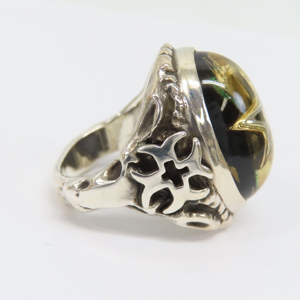 実際に弊社で買取させて頂いたALEX STREETER/アレックスストリーター エンジェルハートリング スカラベ K18/シルバー シャドウスター 18号の画像 4枚目