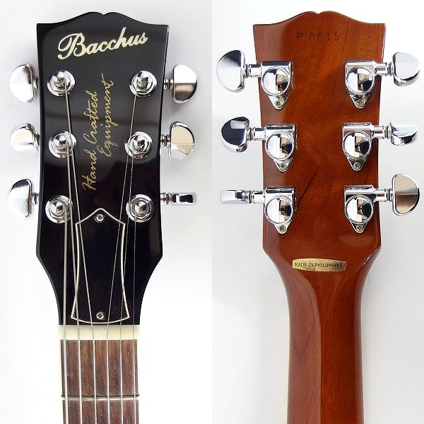 実際に弊社で買取させて頂いた★Bacchus/バッカス Hand Crafted Equipment レスポールスタンダードType ソフトケース付の画像 2枚目