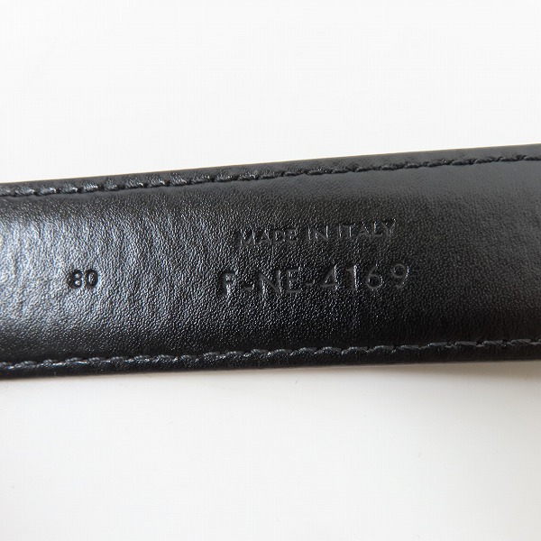 実際に弊社で買取させて頂いたCELINE/セリーヌ スクエアバックル ベルト スムースカーフスキン ブラック 45AGT3A01.38SI.80の画像 5枚目